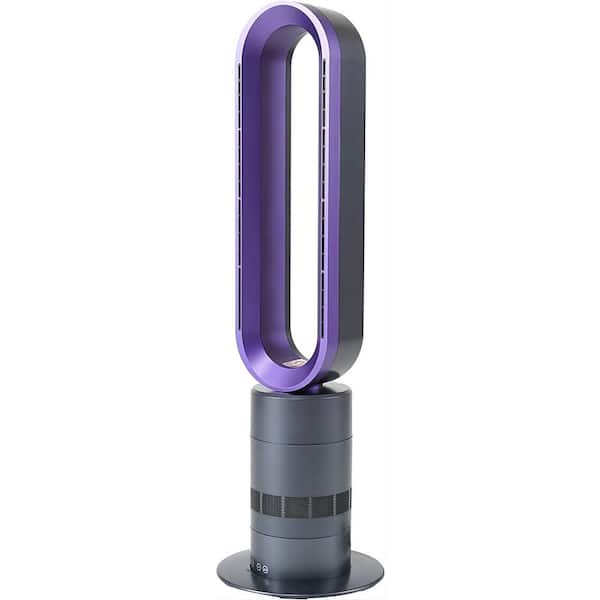 Tidoin 32 in. Purple Bladeless Tower Fan with Timer, 10-Speeds Adjustable and Remote Control