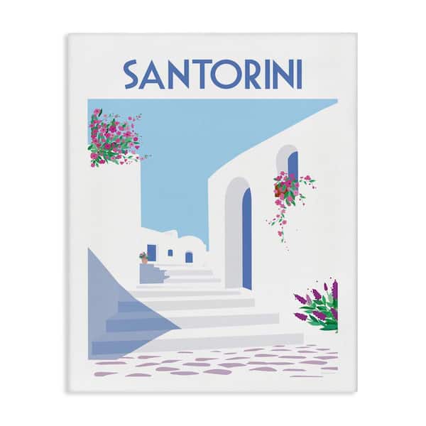 Stupell Industries Santorini White Architecture by Omar Escalante Unframed Culture Graphic Art Print 40 in. x 30 in.