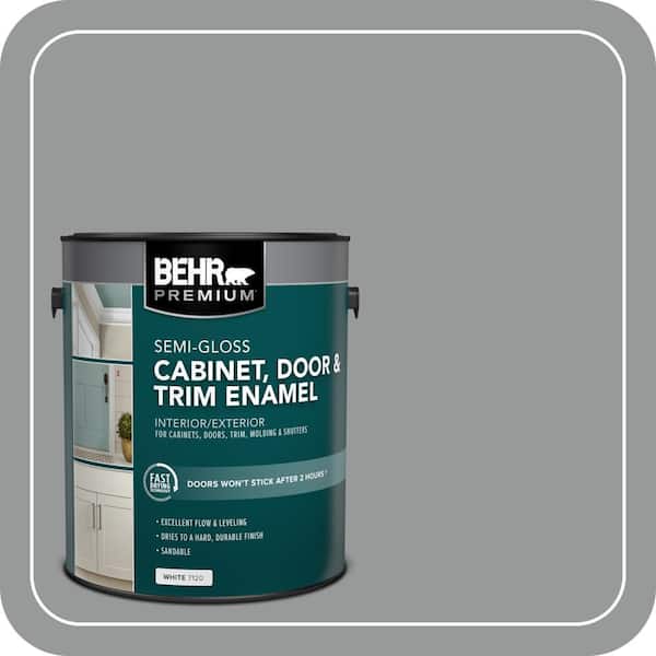 1 gal. #MS-82 Cobblestone Grey Semi-Gloss Enamel Interior/Exterior Cabinet, Door & Trim Paint