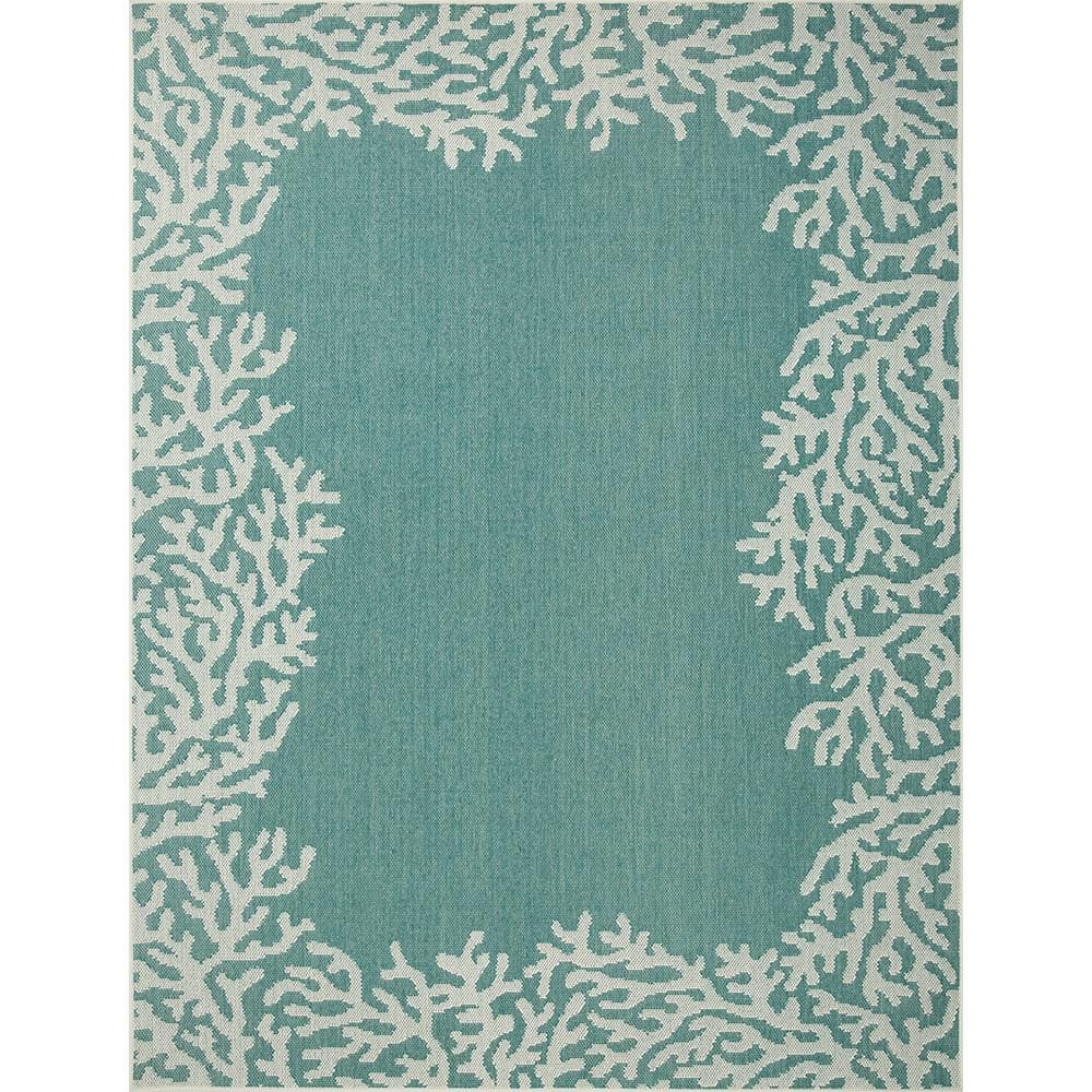 Coral Teal/White 8 ft. x 10 ft. Indoor/Outdoor Area Rug price history on PriceWatchPro