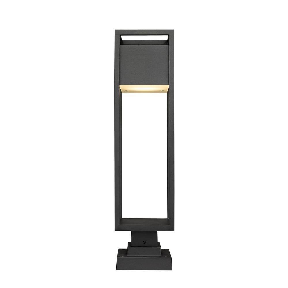 Barwick Black Glass LED Outdoor Pier Mount Light