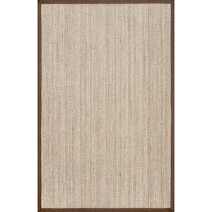 Elijah Seagrass with Border Brown 3 ft. x 5 ft. Area Rug