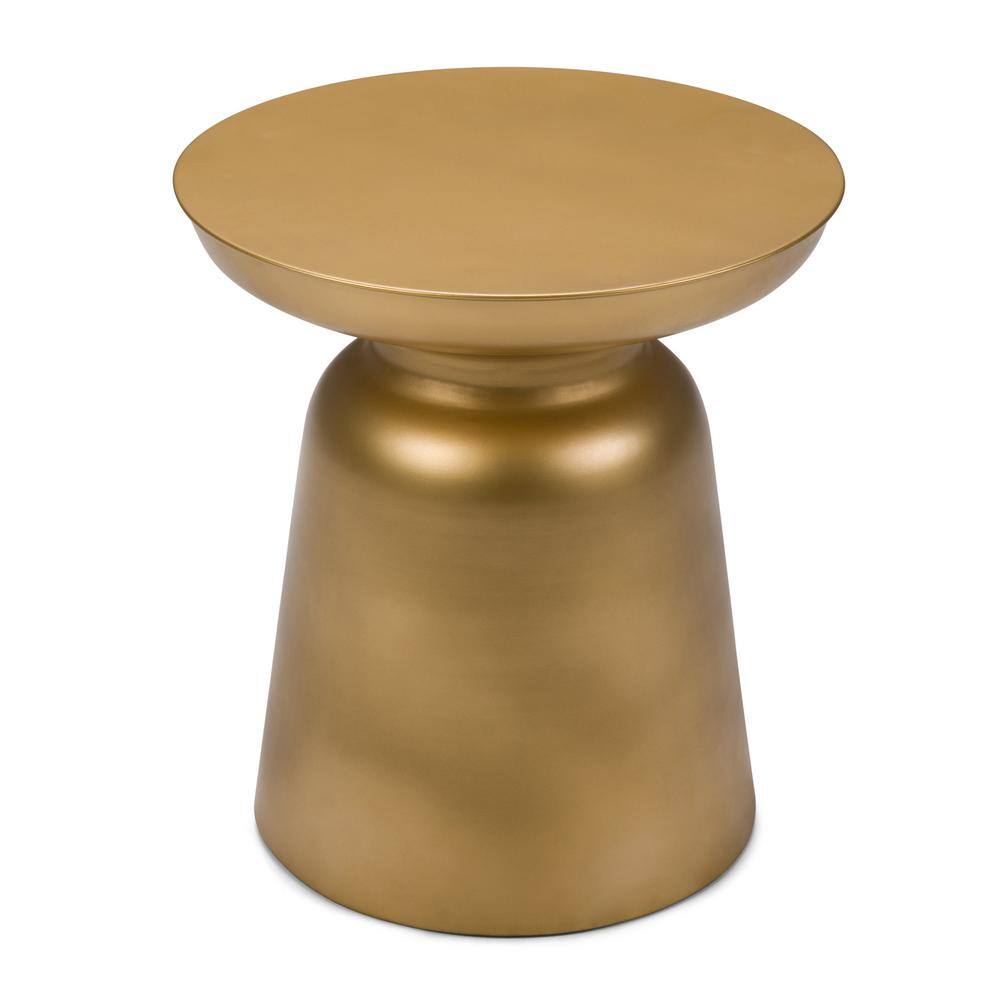 Toby Gold Round Metal Accent Side Table