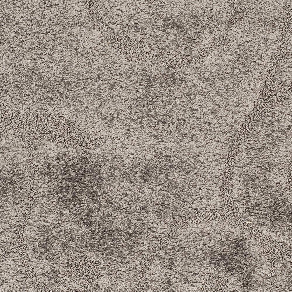 Gray Floral Shag Rectangular Synthetic Area Rug