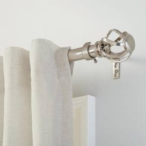 Mix and Match Swirl Cage 1 in. Curtain Rod Finial in Brushed Nickel (2-Pack)