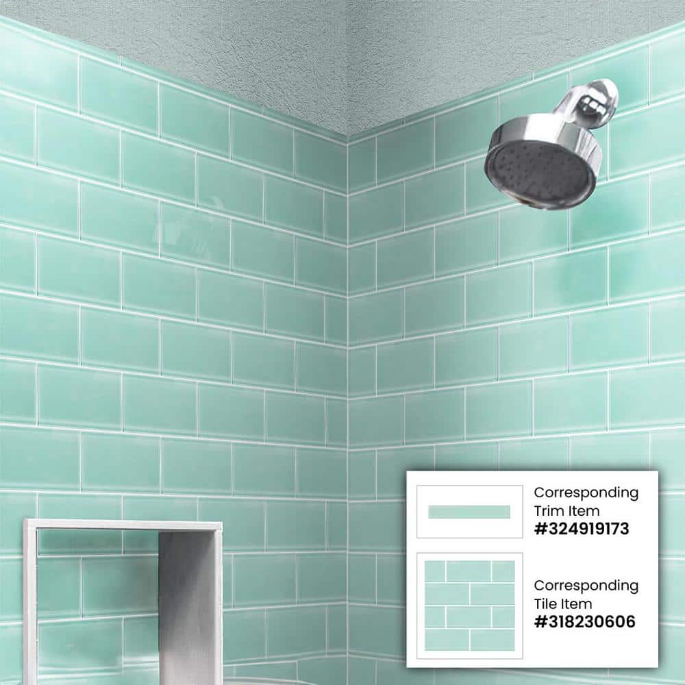 Cadet Blue 3x6 Glossy Glass Subway Tile for Walls