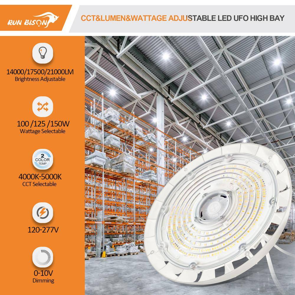White Aluminum UFO LED High Bay Ceiling Light