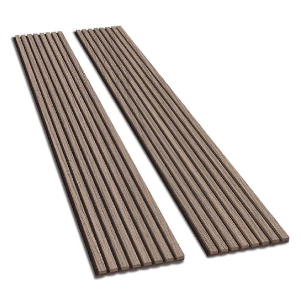 Dark Walnut Wood Slat Acoustic Wall Panels, 3D Interior Wall Decor, 2 Pack Total 94.5 in. x 25. 2 in.