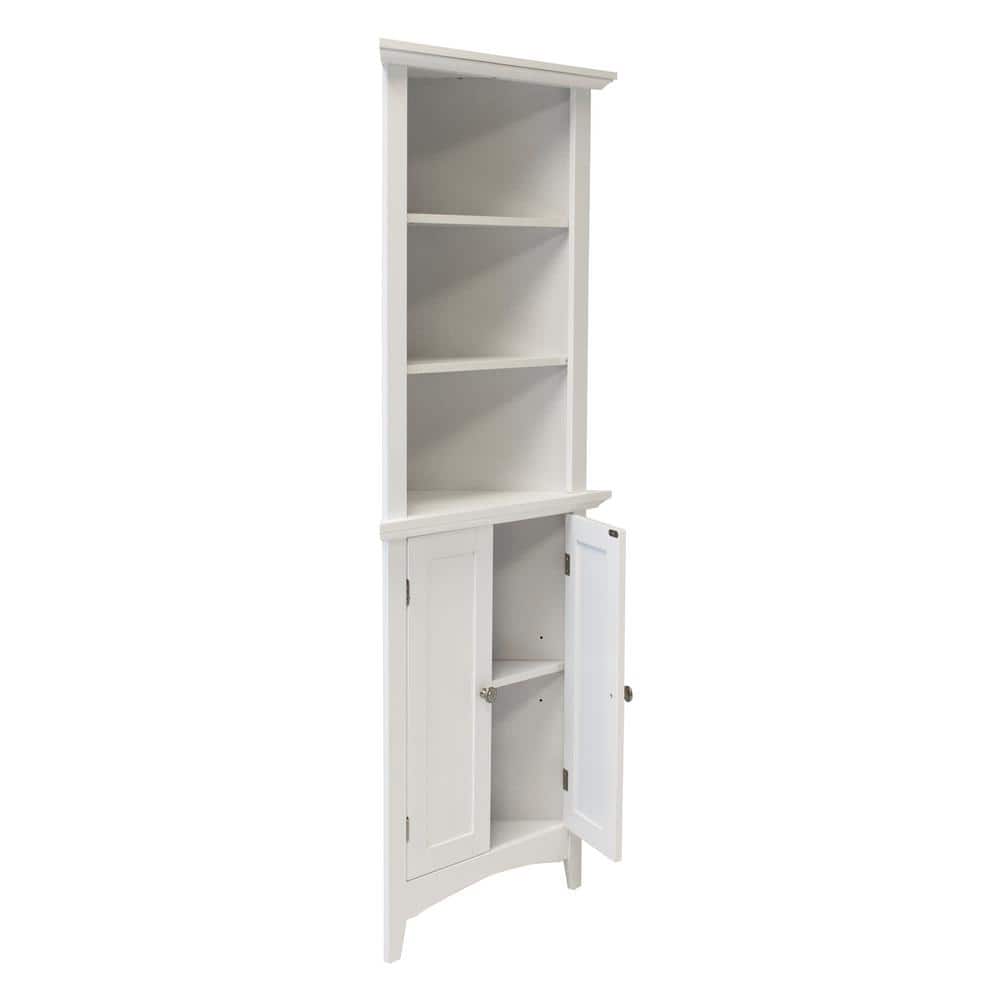 Classic White 63.75'' Raised Panel Corner Kitchen Pantry
