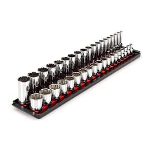 3/8 in. Drive 12-Point Socket Set with Rails (6 mm-24 mm) (38-Piece)