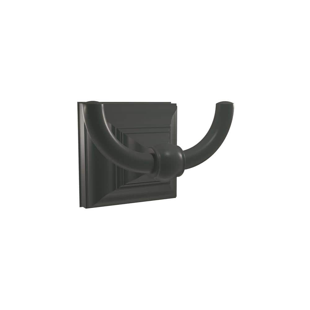 Amerock Markham Double Prong Robe Hook in Matte Black BH26512MB - The Home  Depot
