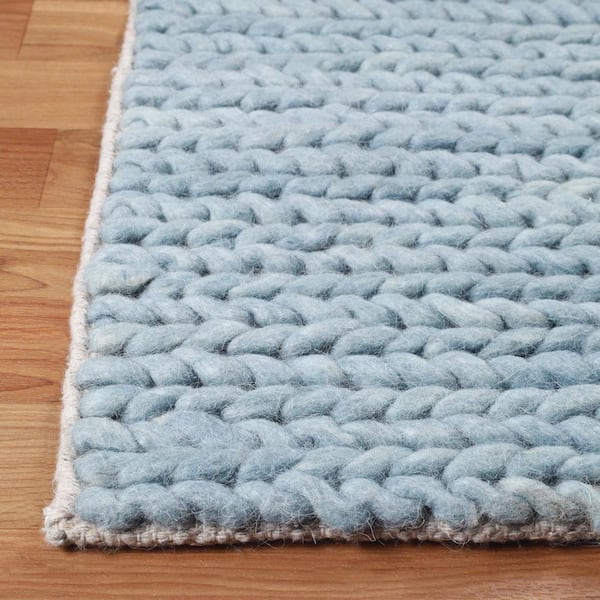 COCOCOZY Yale Bright Blue Wool Rug 5ft x 8ft