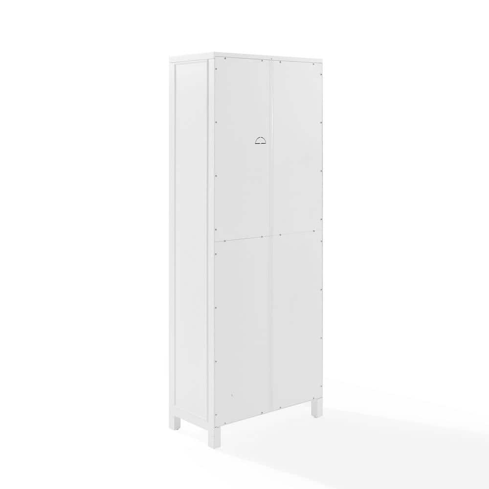 White Birch Coastal Storage Cabinet with Adjustable Shelves