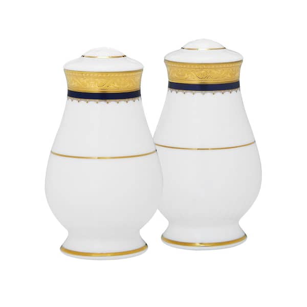 Noritake Odessa Cobalt Gold 3.5 in. (Gold) Bone China Salt and Pepper Set