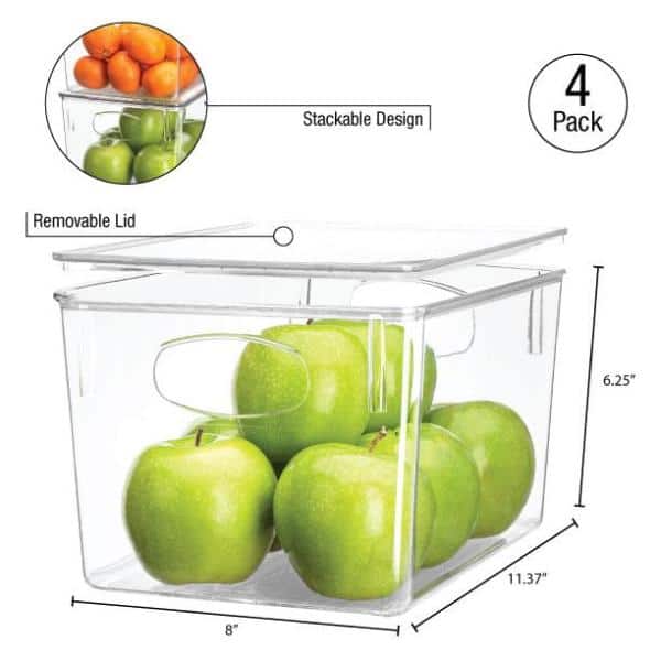 Sorbus Clear Organizing Bins on Wheels (Varying Sizes - 3 Pack)