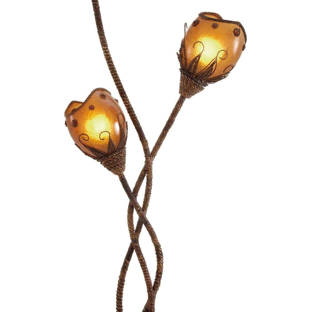 Bronze Iron Conical Floor Lamp with Rhinestone Embellishments