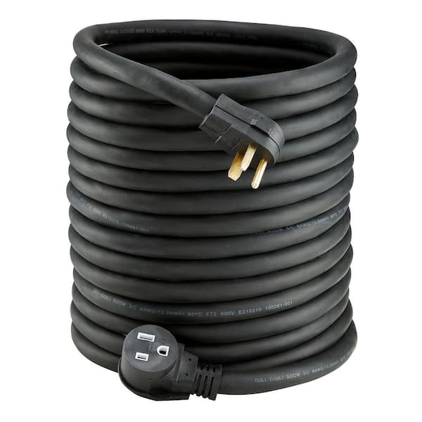 50 ft. 6 AWG / 3 50 A / 250 V Heavy Duty SOOW Indoor/Outdoor Welder Extension Cord Black