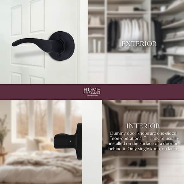 Primrose Matte Black Left-Handed Dummy Door Lever