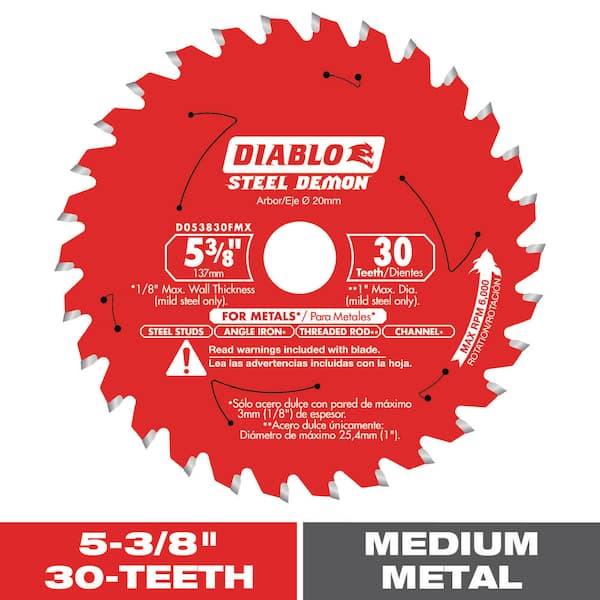 Steel Demon 5-3/8 in. x 30-Tooth Metal Cutting Circular Saw Blade with Bushings