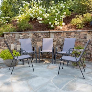 Gray Outdoor Dining Chair (5-Pack)