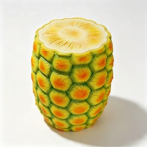 Tropical Pineapple Yellow-Green Plastic Garden Stool