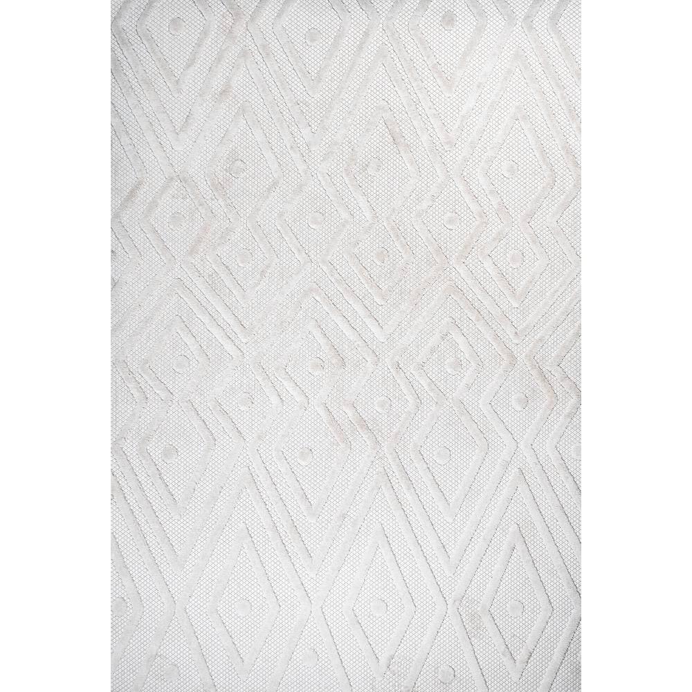 Ivory Geometric Flat Woven Synthetic Rectangular Rug