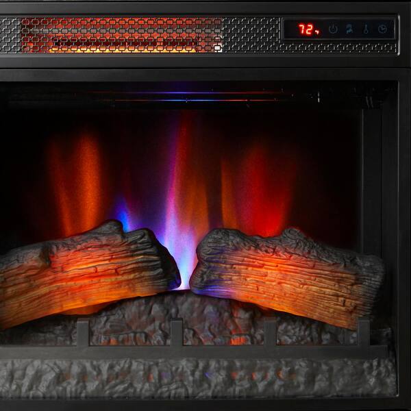 StyleWell Wheaton 31 in. Freestanding Electric Fireplace in Black 140107 -  The Home Depot