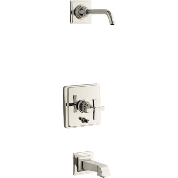 KOHLER Pinstripe 1-Handle Tub and Shower in Vibrant Polished Nickel (Valve Not Included)