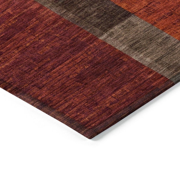 Chantille Machine Washable Indoor/Outdoor Abstract ACN1749 Chocolate 9 ft. x 12 ft. Area Rug
