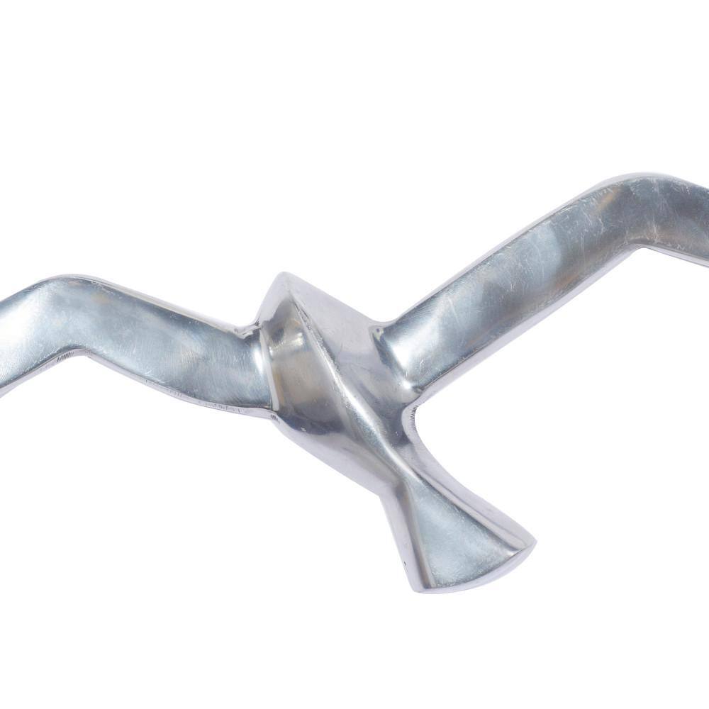 Set of 7 Silver Aluminum Bird Wall Sculptures
