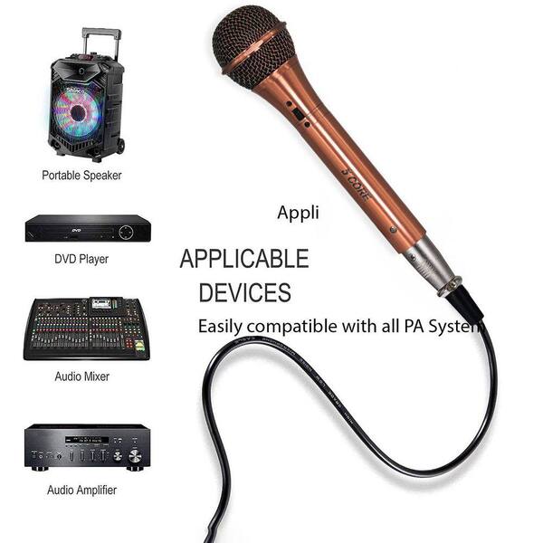 cenadinz Brown Professional Dynamic Vocal Microphone with On Off