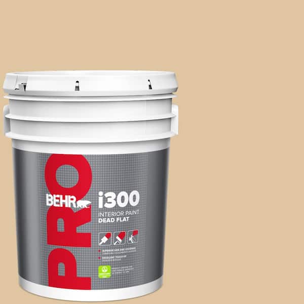 BEHR PRO 5 gal. #320E-3 Riviera Sand Dead Flat Interior Paint