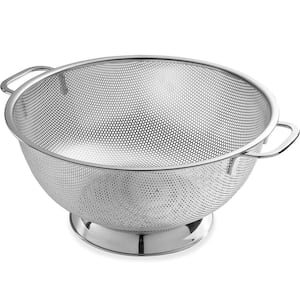 Stainless Steel Colander Bowl with Handle Pasta, Spaghetti, Fruit, Kitchen Food Strainer Basket, Pot Drainer for Cooking