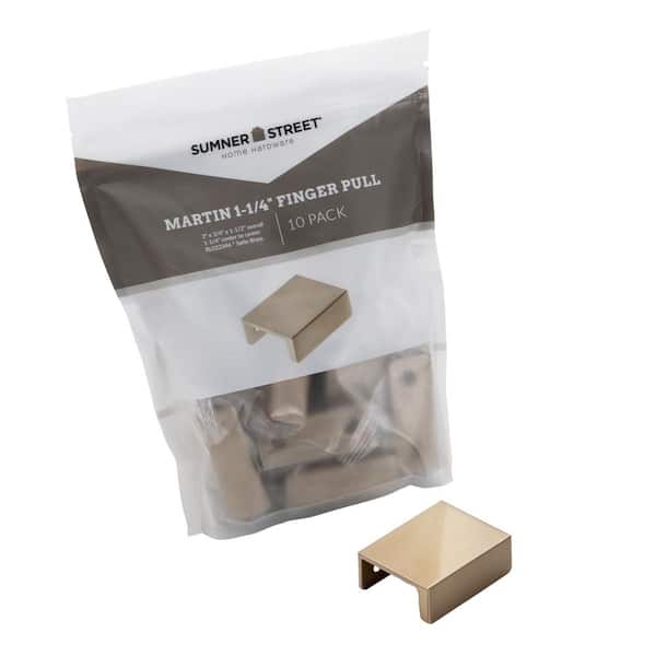 Sumner Street Home Hardware Martin 1-1/4 in. Satin Brass Drawer Pull (10-Pack)