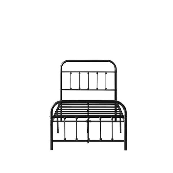 High-Quality Farmhouse Style 40 In. Black Twin Size Steel Frame ...