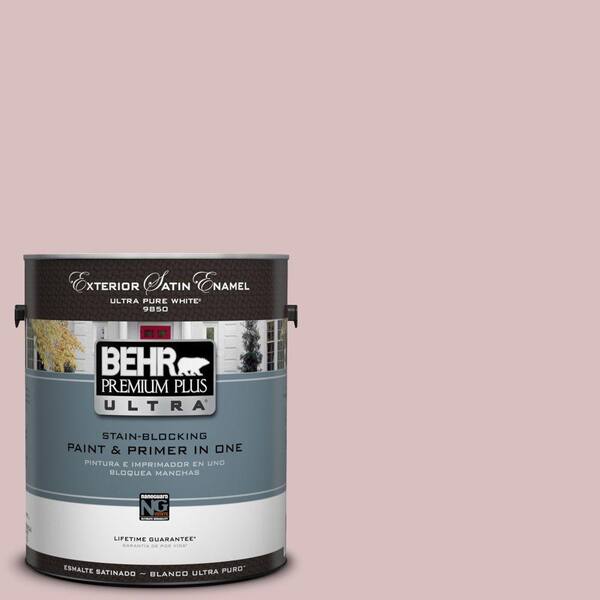 BEHR Premium Plus Ultra 1-Gal. #UL100-13 Peony Blush Satin Enamel Exterior Paint-DISCONTINUED