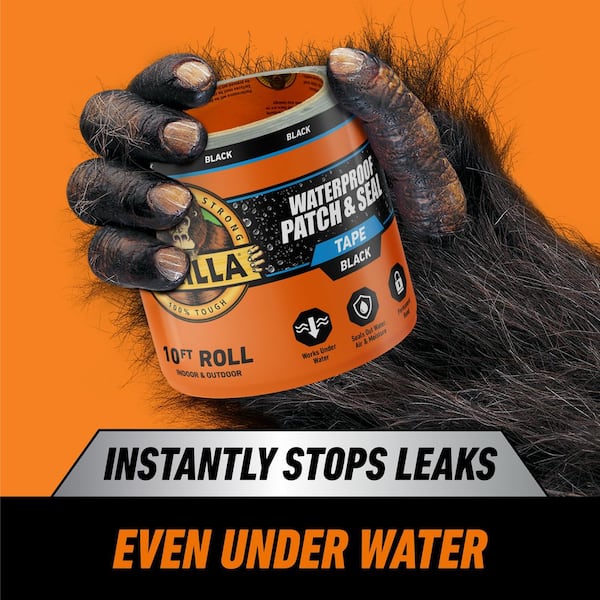 10 ft. Waterproof Patch and Seal Tape Black (4-pack)