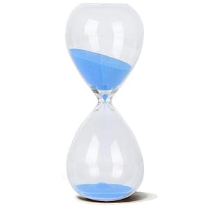 Blue Sand Hourglass 15-Minutes Timer with Durable Glass Construction