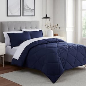 Sleep Solutions Nola 2-Piece Medieval Blue Solid Polyester Twin/Twin XL Comforter Set