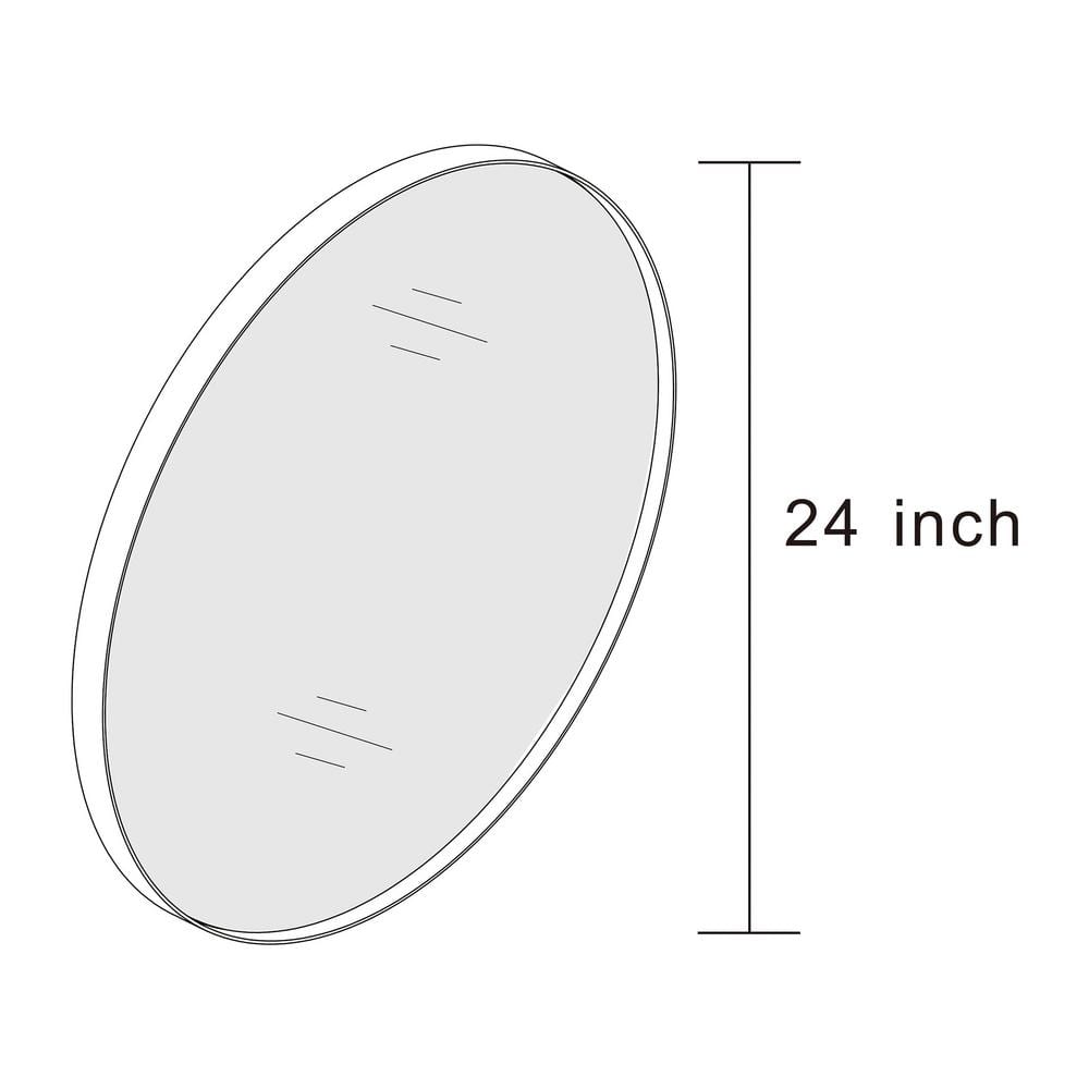 Klajowp 24 in. W x 24 in. H Small Round Framed Wall Mounted Bathroom