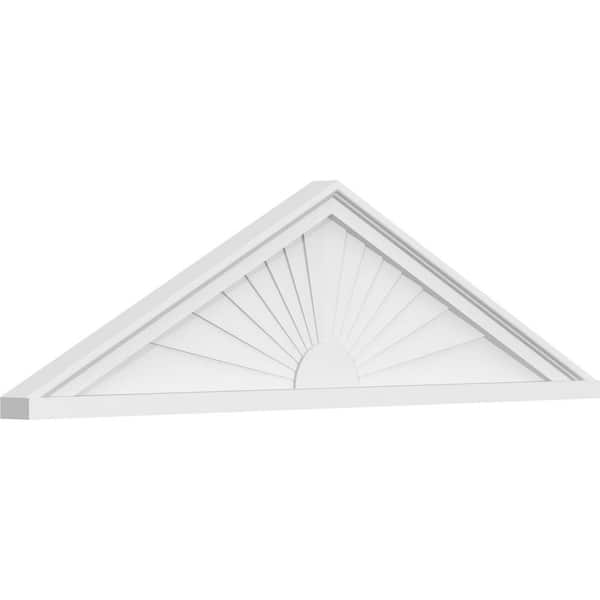 2 in. x 42 in. x 11-1/2 in. (Pitch 6/12) Peaked Cap Sunburst Architectural Grade PVC Pediment