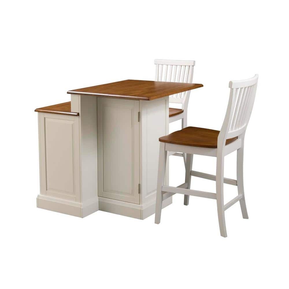 Homestyles Woodbridge White Kitchen Island With Seating 5010 948 The Home Depot