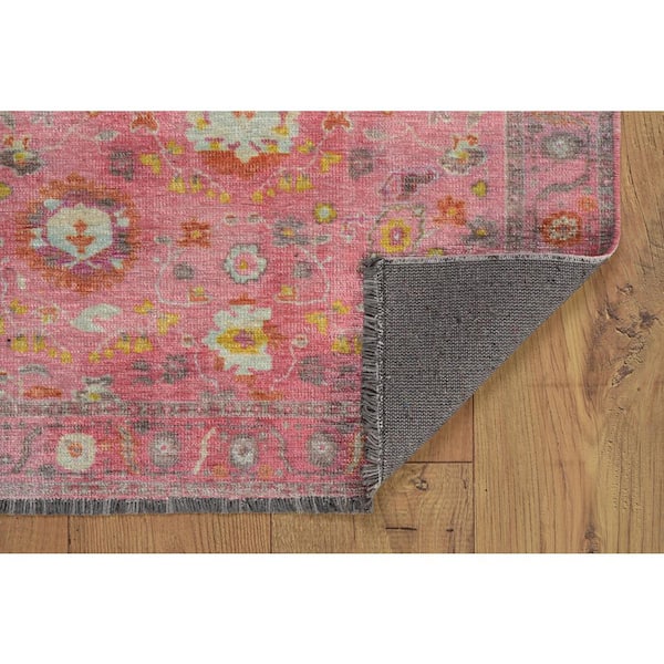 Lena Pink and Blue 2 ft. x 3 ft. Transitional Woven Oriental Polyester Rectangle Indoor Accent Area Rug