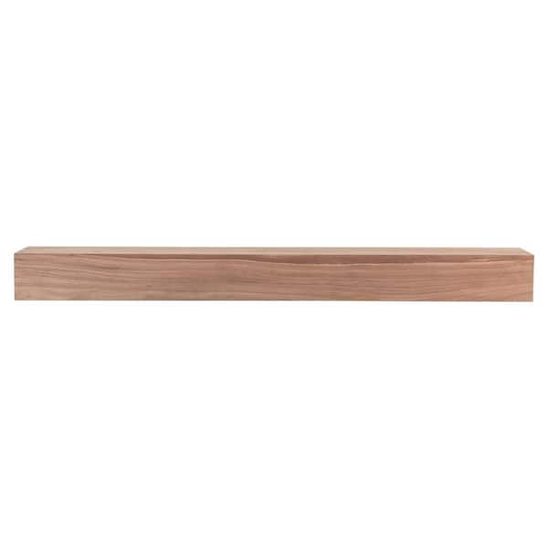 Walnut Creek Unfinished 72 in. Walnut Wood Fireplace Cap-Shelf Mantel