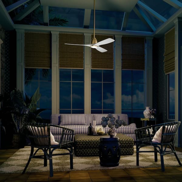 KICHLER Volos II 3 Blade 54 in. Standard Ceiling Fan in Champagne