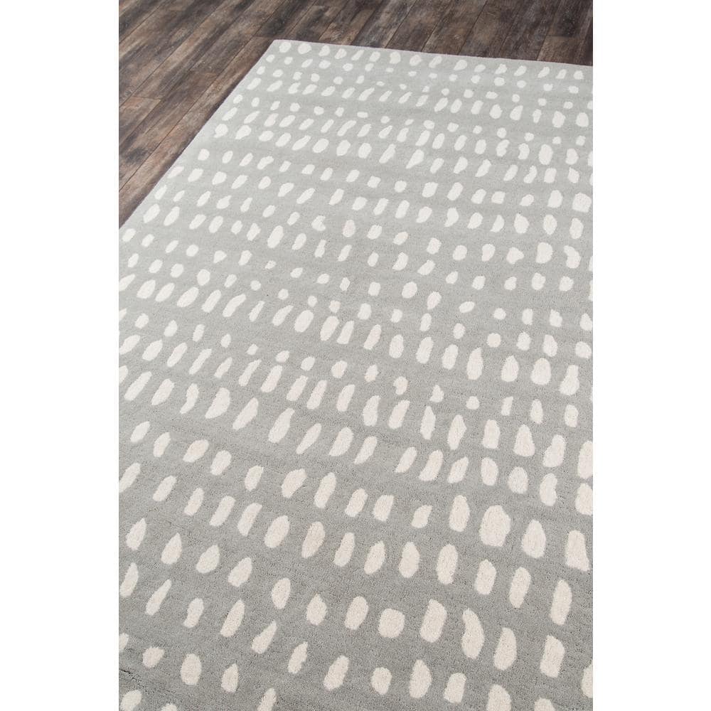 Handmade Gray Wool 9' x 12' Tufted Geometric Area Rug