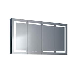 AIM 60 in. W x 32 in. H Rectangular Aluminum Four Doors Bathroom Medicine Cabinet with Mirror