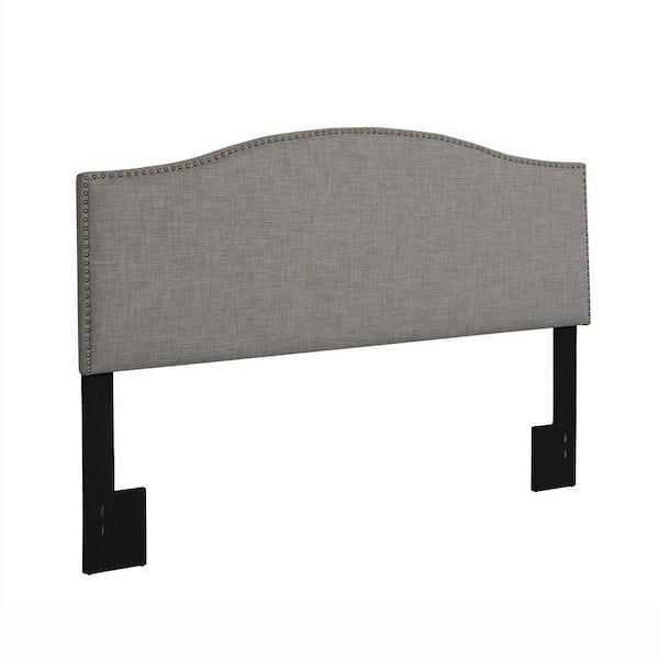 Dorel Living Muna Gray Linen King Size Headboard with Nailheads