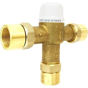 1/2 in. x 3/4 in. Thermostatic Mixing Valve with Female Connection