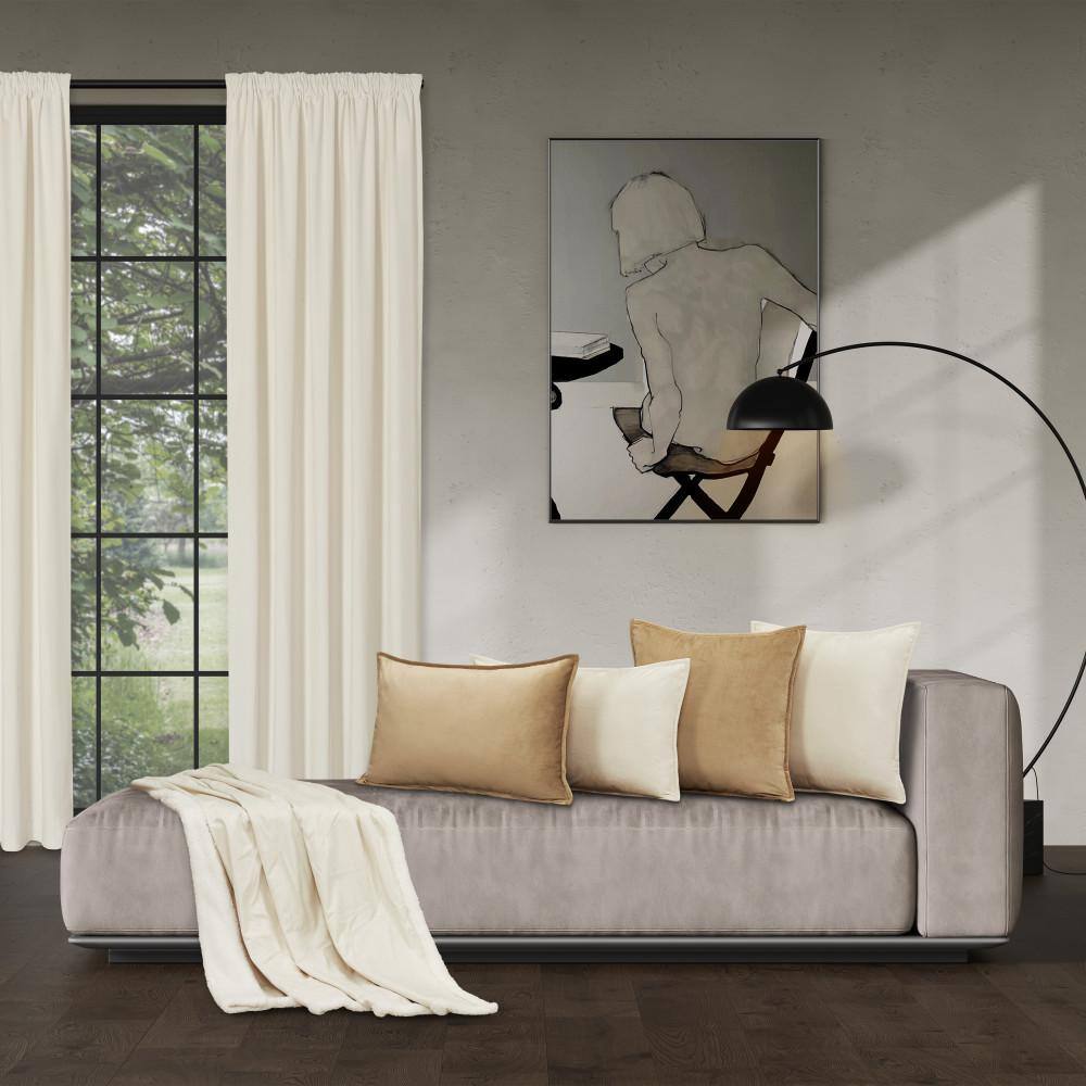 Toulhouse Gold Velvet 20" Square Decorative Throw Pillow Cover